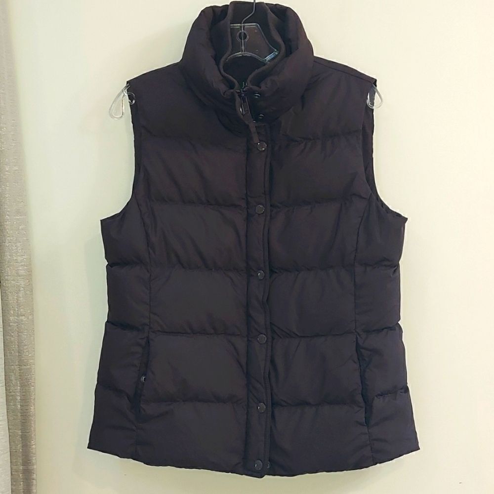 J. Crew Dark Brown Quilted Down Feather Puffer Vest Sz M